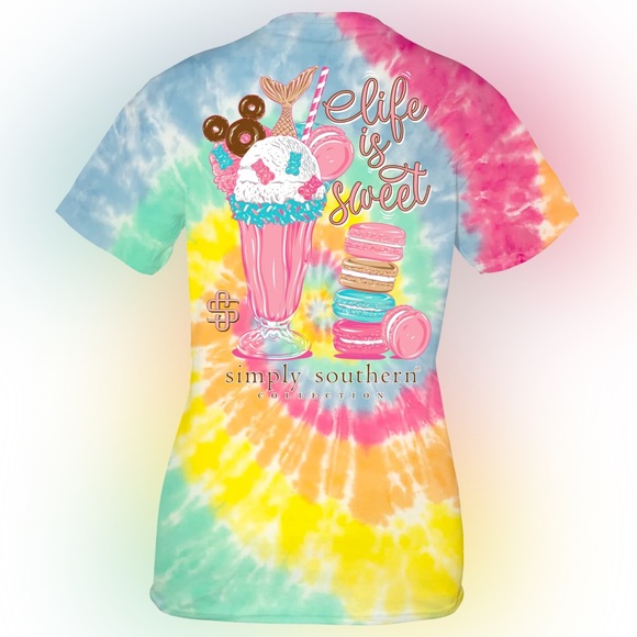 NWT Simply Southern tie dye ice cream life is sweet graphic t-shirt - Picture 4 of 4